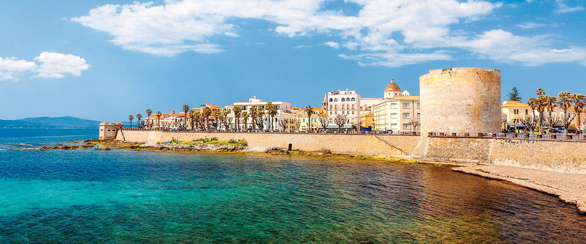 The medieval old town of Alghero in Sardinia